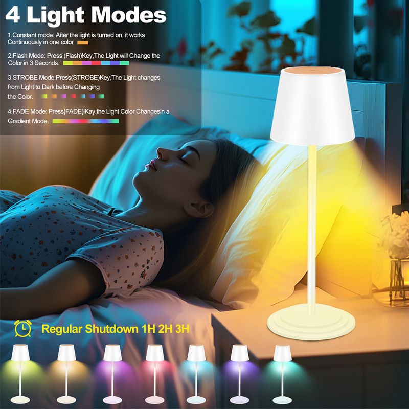 Domače pohištvo Ustvarjalna nova namizna svetilka za spalnico Nočna svetilka na dotik RGB barvna atmosferska svetilka Nočna lučka je mogoče časovno nastaviti Polnjenje USB_voghion.com