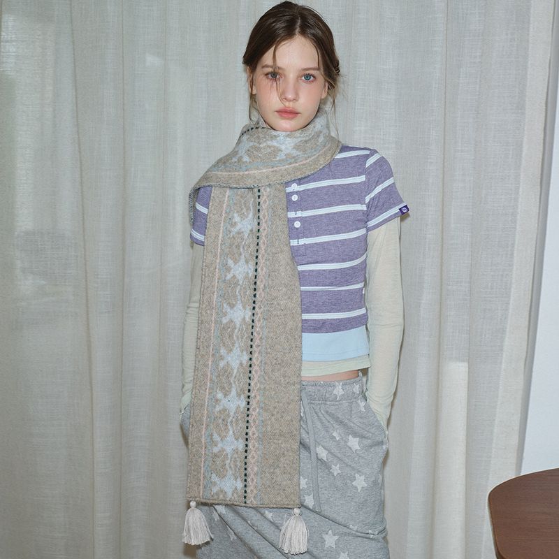 New Women's Fair Isle Pattern Scarf Stylish And Versatile_voghion.com