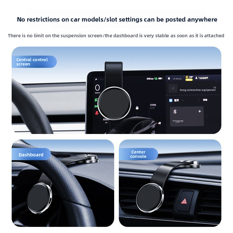 Novo modelo de suporte magnético flexível e forte para telefone com base 360°, universal, estável e rotativa para navegação automotiva_voghion.com