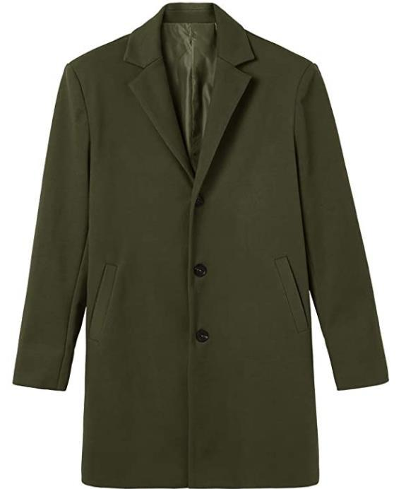 Men's Wool Blend Overcoat - Stylish Long Coat For Autumn & Winter, Thickened Warm Jacket With Multiple Pockets (Green/Black/Grey/Camel, Sizes M-3XL)_voghion.com