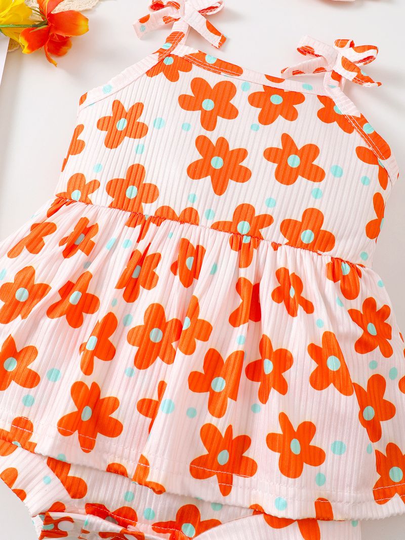 Odzież dziecięca specjalizuje się w nowych produktach dla małych dziewczynek, bezrękawnik, pełny, drukowany, trójkątny kombinezon_voghion.com