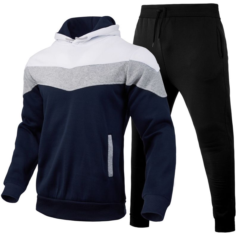 For Autumn And Winter Men's Sweater Suit Men's Casual Hoodie Multi-Color Coat Two-Piece Set_voghion.com