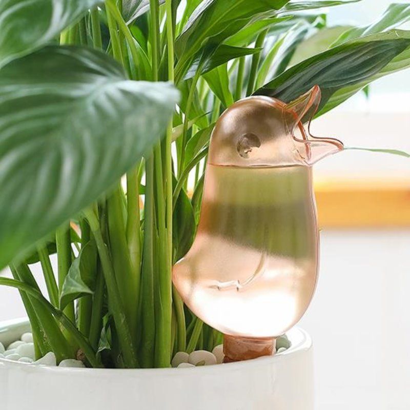 Korean-style Transparent Automatic Dripper Petal Flower Pot Automatic Watering Water Pot Bird-shaped Plant Lazy Flower Watering Kettle_voghion.com