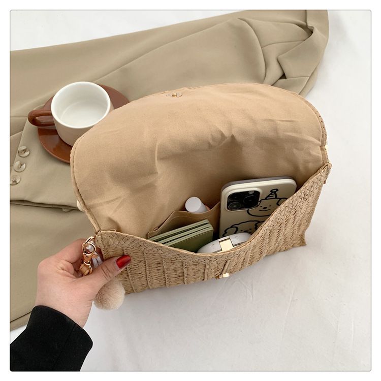 Borsa a tracolla da donna, borsa intrecciata in stile etnico, borsa a busta alla moda da donna, borsa a mano, borsa a tracolla monospalla per le vacanze al mare_voghion.com