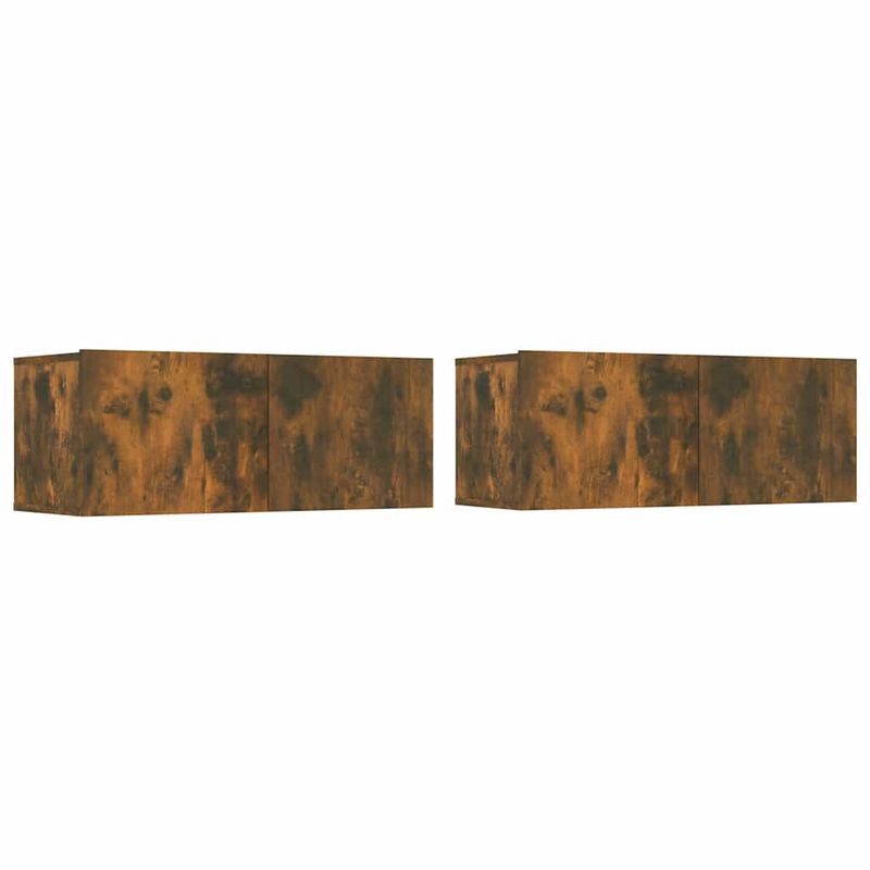 TV-Schränke 2 Stk. Räuchereiche 80x30x30 cm Holzwerkstoff_voghion.com