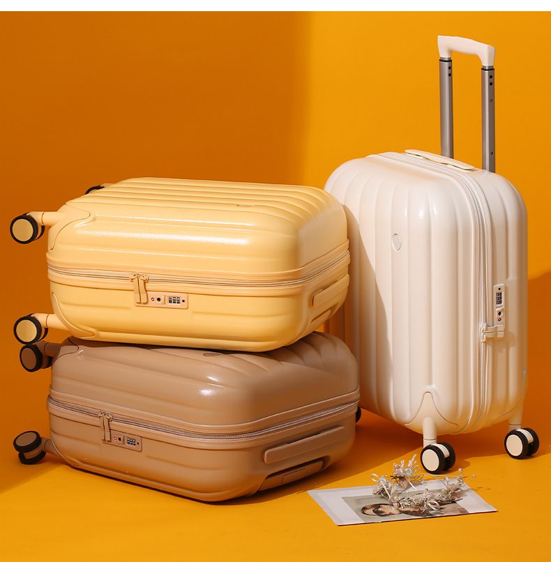 Equipaje de mano rígido ligero de 20" y 24" con ruedas giratorias de 360°, resistente al agua y duradero, fabricado en ABS y PC. Maleta de viaje ligera._voghion.com
