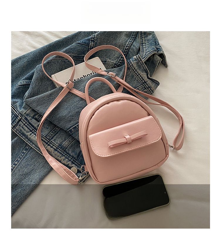 Bow-Adorned Delicate Mini Bag 2025 New Minimalist And Versatile Women's Small Backpack_voghion.com