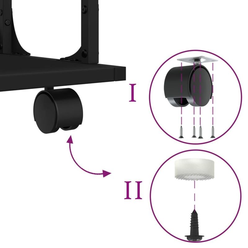 Printer Stand 2-Tier Black 16.1"x11"x13.2" Engineered Wood_voghion.com