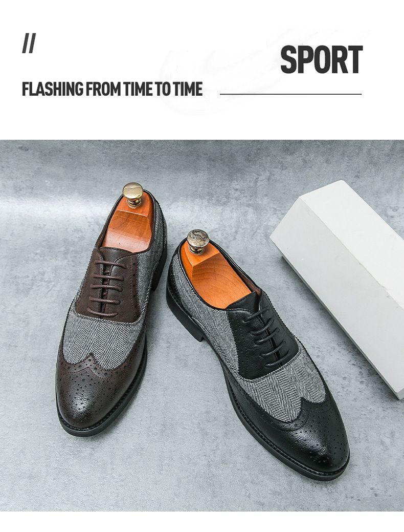 Pánské obchodní neformální šaty Oxfords formální šněrovací boty pro kancelář, večírky a každodenní nošení_voghion.com