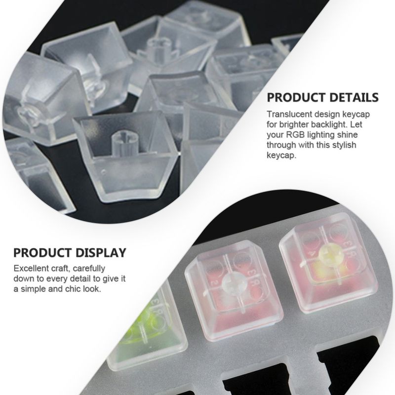 10 Pcs Transparent Keycap Clear Keycaps Uk Keyboard Accessories Blank_voghion.com