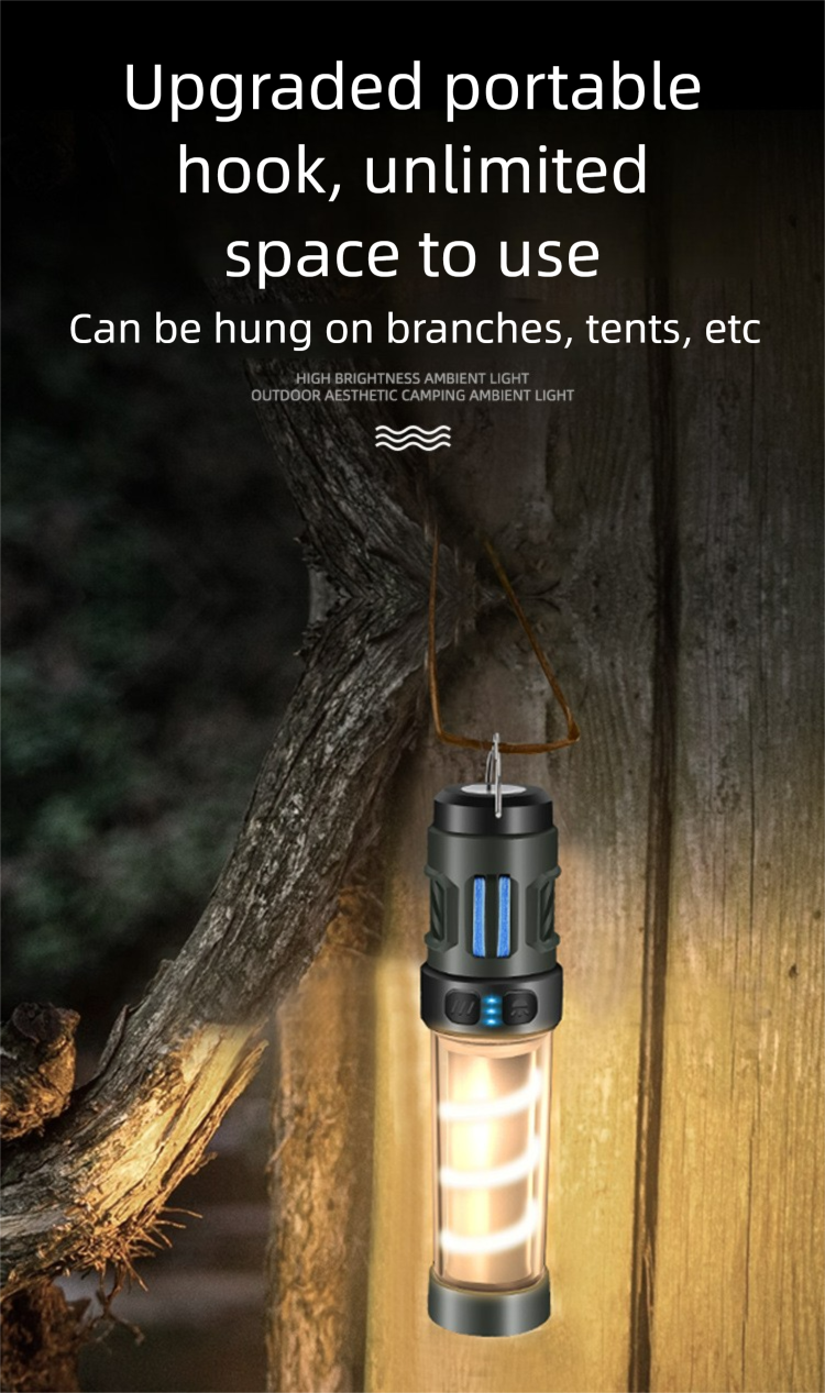 Tenda da campeggio magnetica triangolare ricaricabile portatile di tipo C, repellente per zanzare a LED multifunzione per esterni_voghion.com