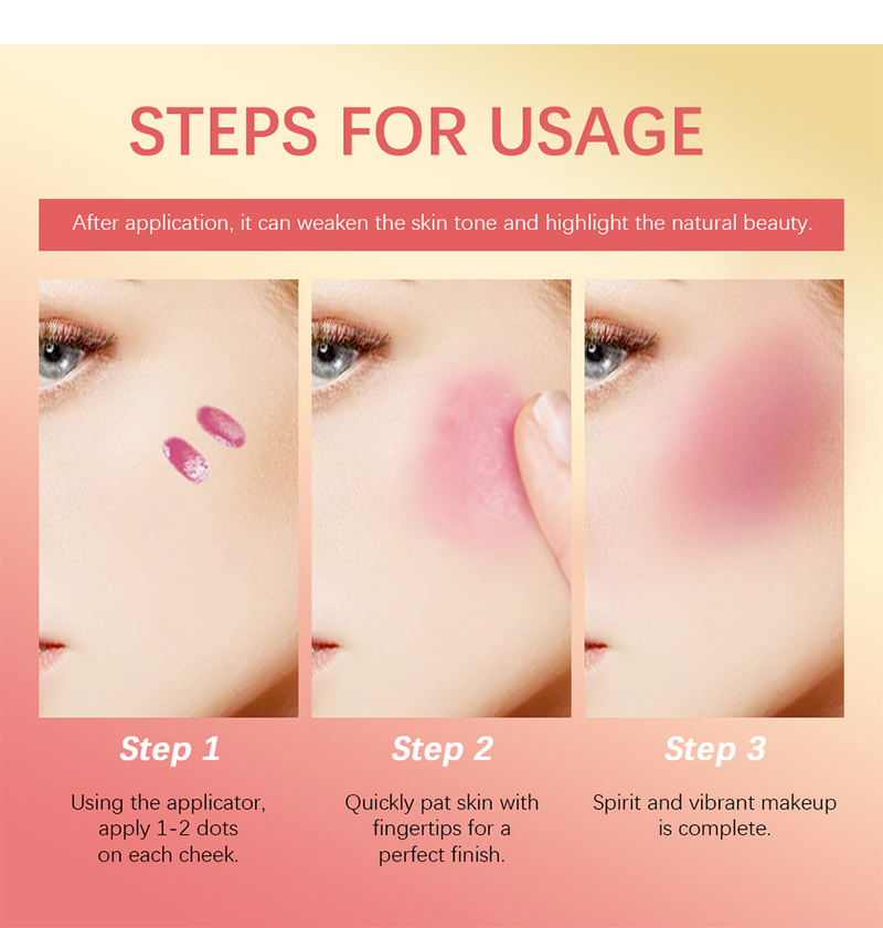 Liquid powder blusher peach cream makeup powder blusher palette powder blusher facial contour powder blusher cosmetics_voghion.com