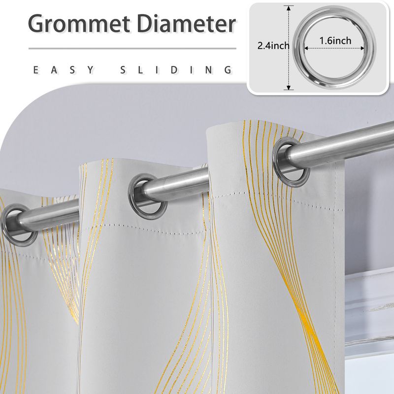 Premium Wave-Pattern Blackout Curtains - High Precision Hot Stamping For Bedroom & Living Room (100% Light Blocking, Thermal Insulated)_voghion.com