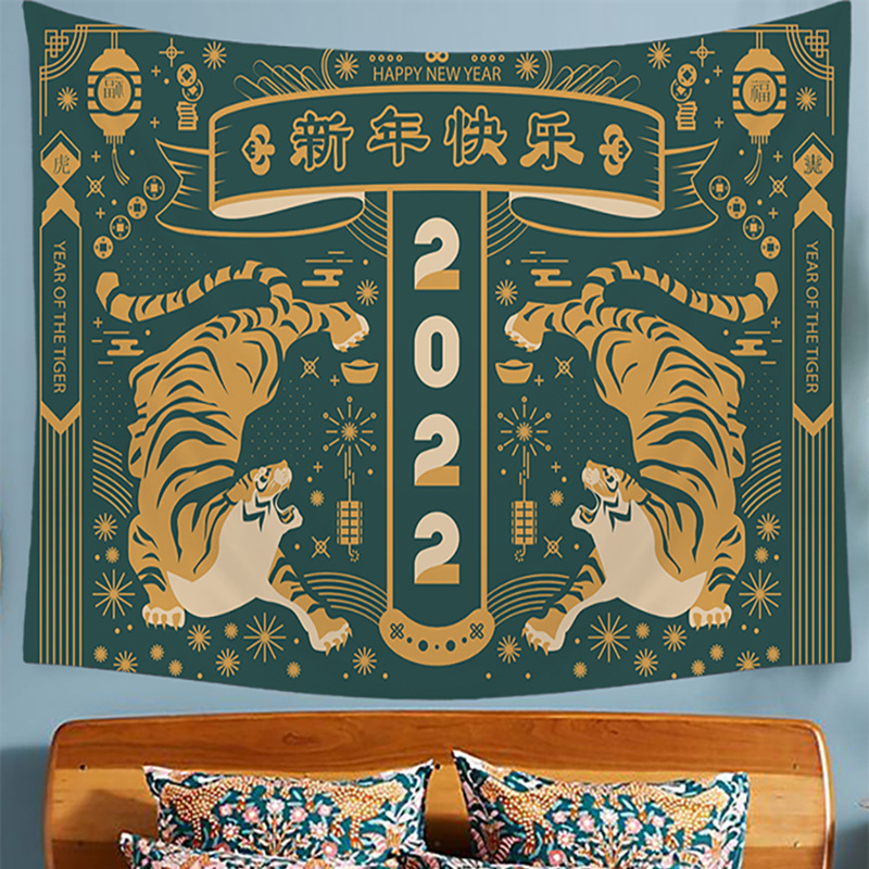 God of Wealth Hanging Cloth Wall Decoration Cartoon Network Red Background Wall Decoration Cloth Room Decoration Cloth_voghion.com