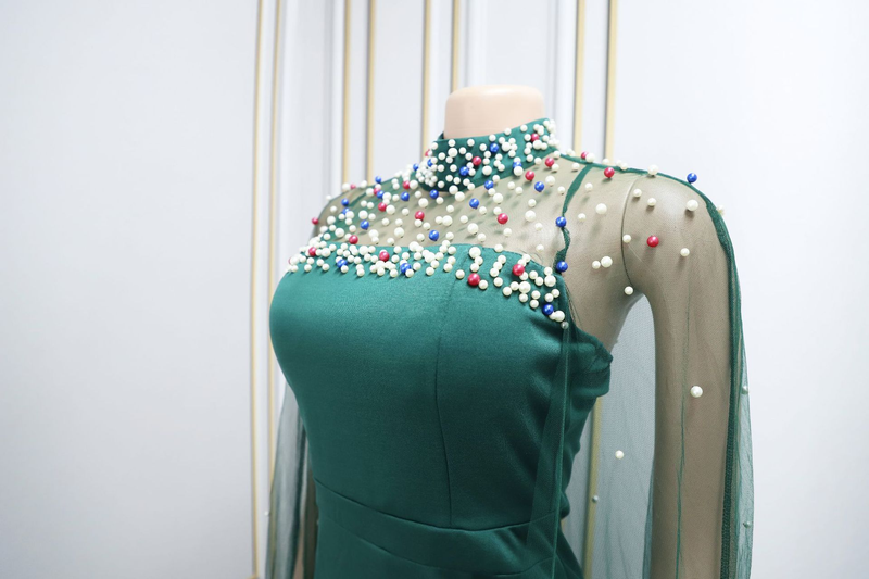 Kvinners mote beaded mesh kjole skjørt_voghion.com