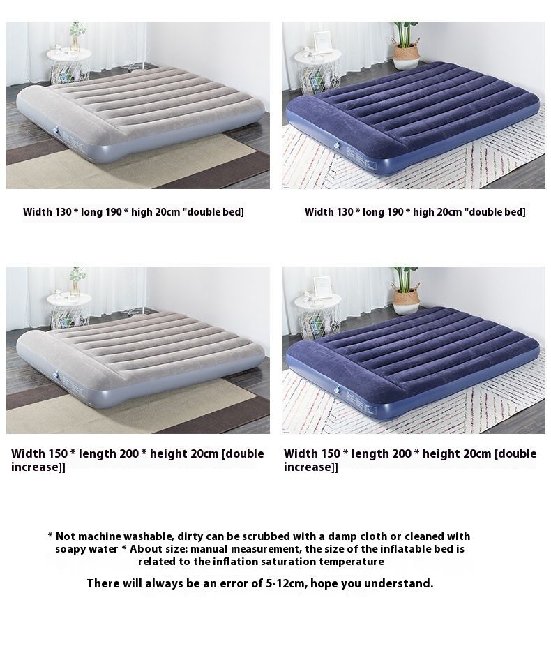 Outdoor Air Double Household Large Single Folding Mattress Inflatable Pad Simple Portable Bed_voghion.com