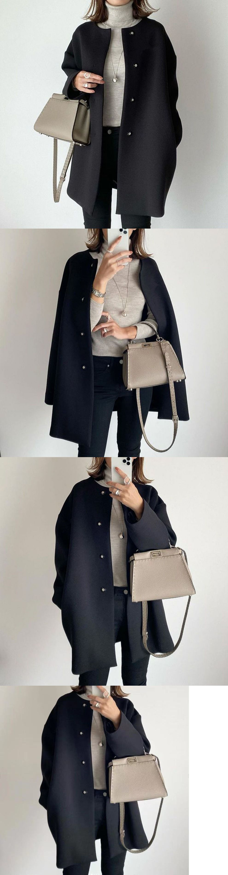Women's elegant straight coat for women temperament solid color simple loose coat women's tops_voghion.com