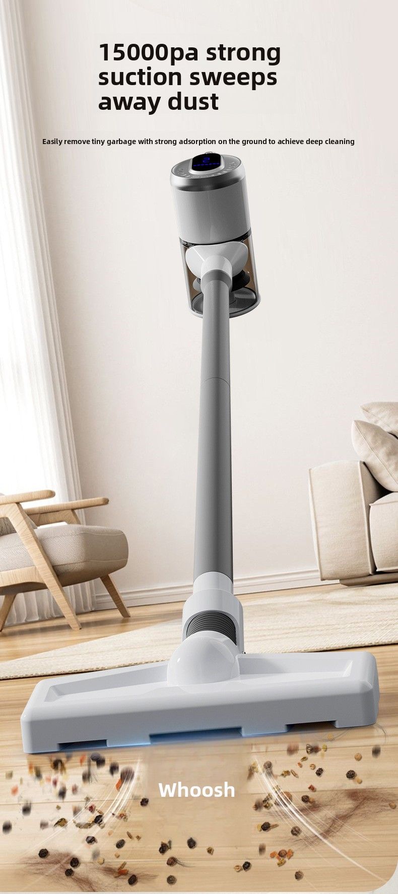 Aspirateur domestique tout-en-un sans fil intelligent anti-acariens grande aspiration lavage et remorquage aspirateur portable intégré_voghion.com