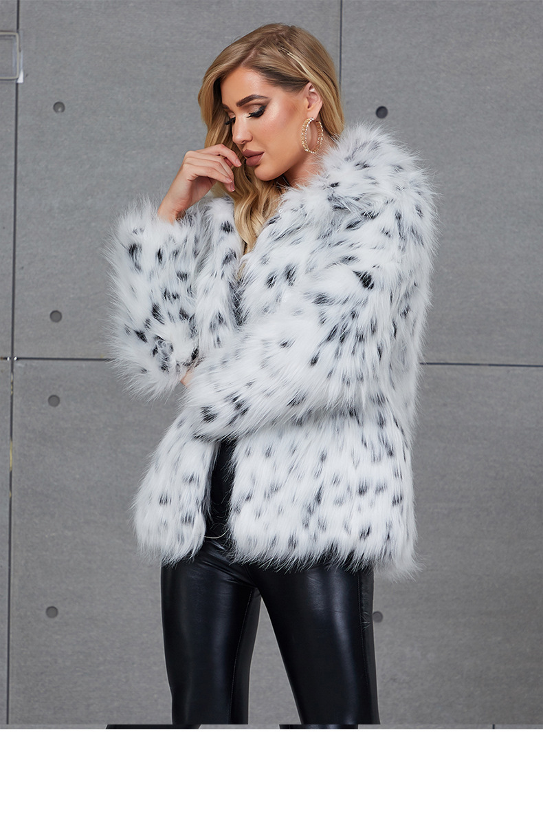 Damenmode-Luchs-Leopardenfell-Mantel mit warmem Revers und Fuchspelzimitat_voghion.com