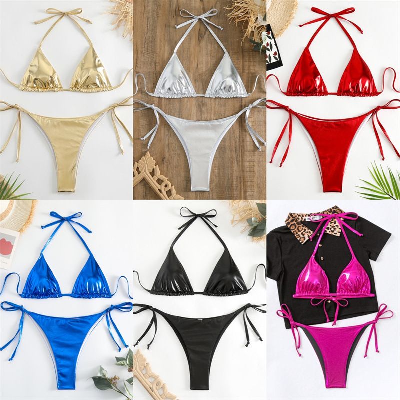 Traje de baño de moda para mujer, bikini dividido con estampado en caliente multicolor_voghion.com