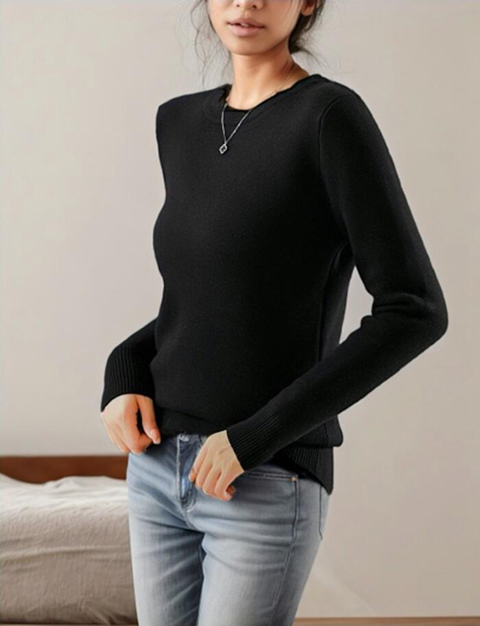 Chemise une pièce en velours à demi-col roulé pour femmes, automne et hiver, couleur unie, tricoté, pull en velours_voghion.com