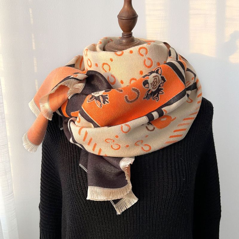 Sonbahar ve Kış Yeni Kaşmir Kadın Mektup Moda Çok Yönlü Uzun Kalınlaşmış Sıcak Şal Atkı Battaniye_voghion.com