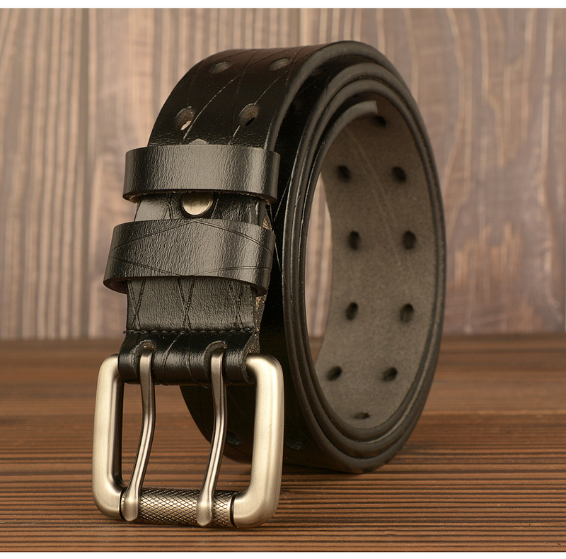 Fabrik spezielle großhandel neue doppel pin schnalle herren gürtel rindsleder persönlichkeit gürtel männer casual jeans gürtel_voghion.com
