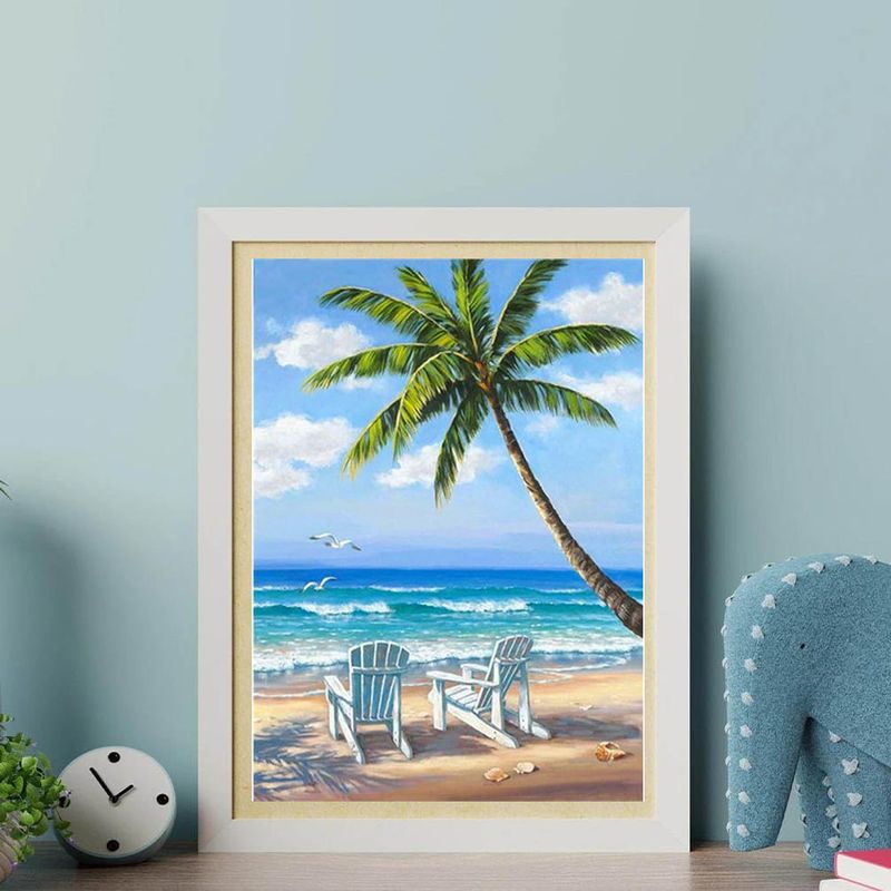 Pittura a diamante 5D piena di diamanti paesaggio marino spiaggia cristallo pietra ricamo a diamante fai da te_voghion.com