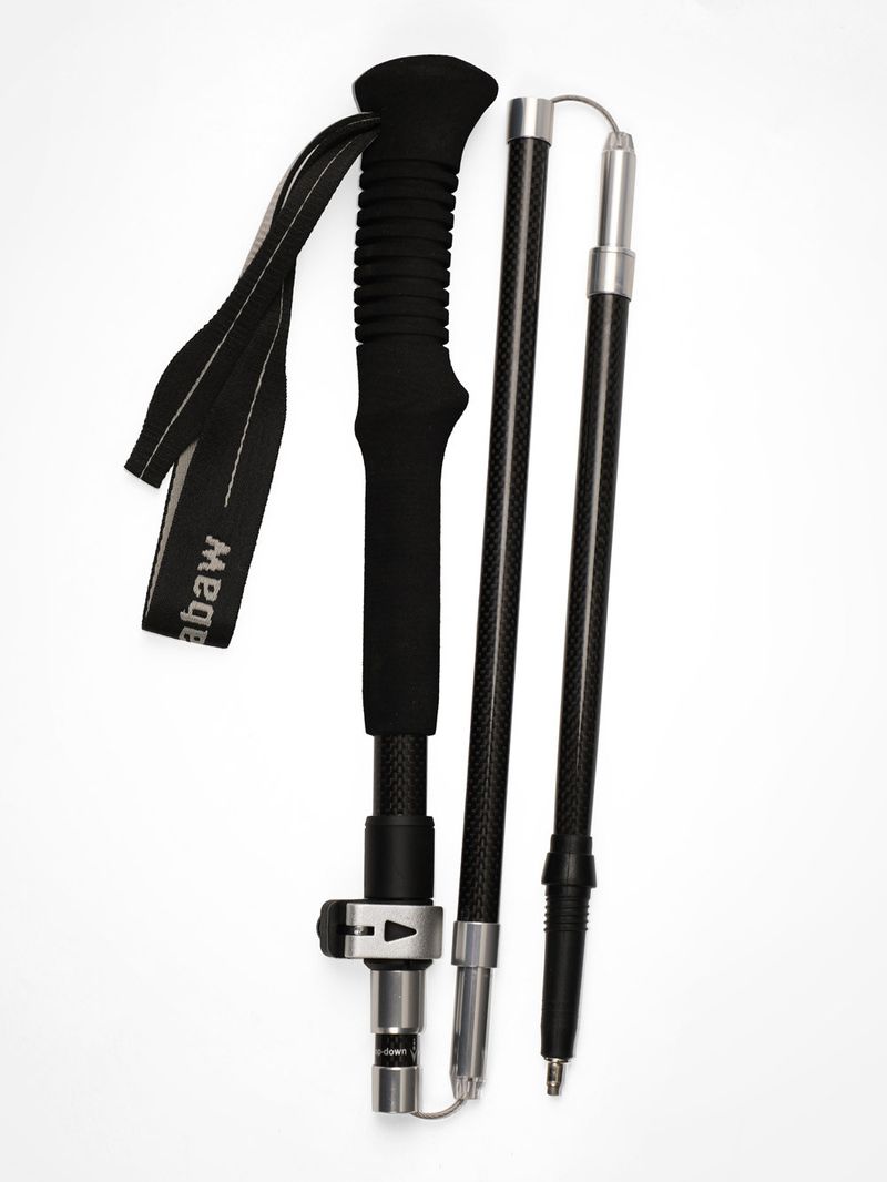 Outdoor 3k Fiber Folding Five-Section Climbing Ultra-Light Carbon Hiking Trekking Pole Walking Stick_voghion.com