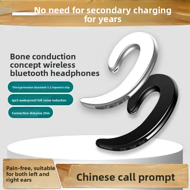 New In-Ear Bone Conduction True Wireless Bluetooth Earphones Sports Ear Hook Anti-Drop Long Battery Life Android_voghion.com