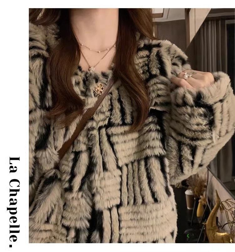 Gestreifter Kurzmantel aus Kunstpelz für Kinder – Weiche Winterjacke für Jungen und Mädchen (90–150 cm, Sicherheitsklasse A)_voghion.com