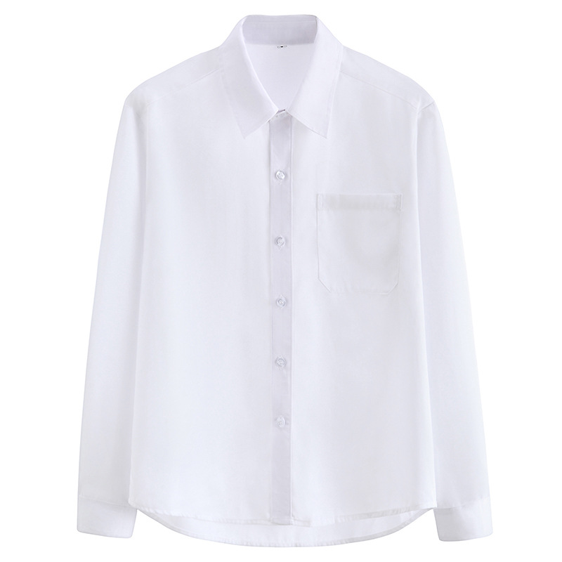 DK College Style Men's Point Collar Long Sleeve Work Student Class School Uniform JK Shirt C1_voghion.com