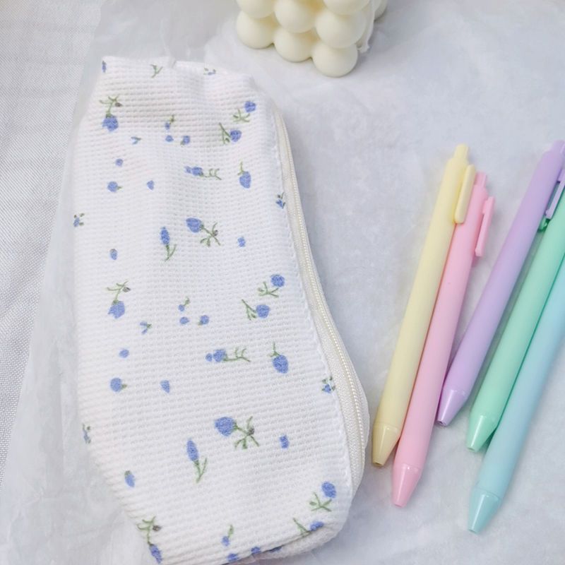 Ins – petite trousse à crayons florale Simple faite maison, Mini sac de rangement de papeterie en forme de cœur de fille fraîche_voghion.com
