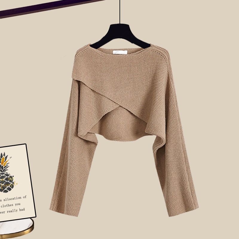Women’s Clothing Fashion autumn suit women sweater women new large size women's shirt wide leg pants three piece knitted slim_voghion.com