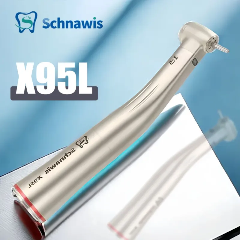 NSK Trykknap 1:5 Dental Kontravinkel Øger Hastighed Håndstykke Mini Hoved Ti Max X95L Indvendig Vandspray Rød Ring_voghion.com