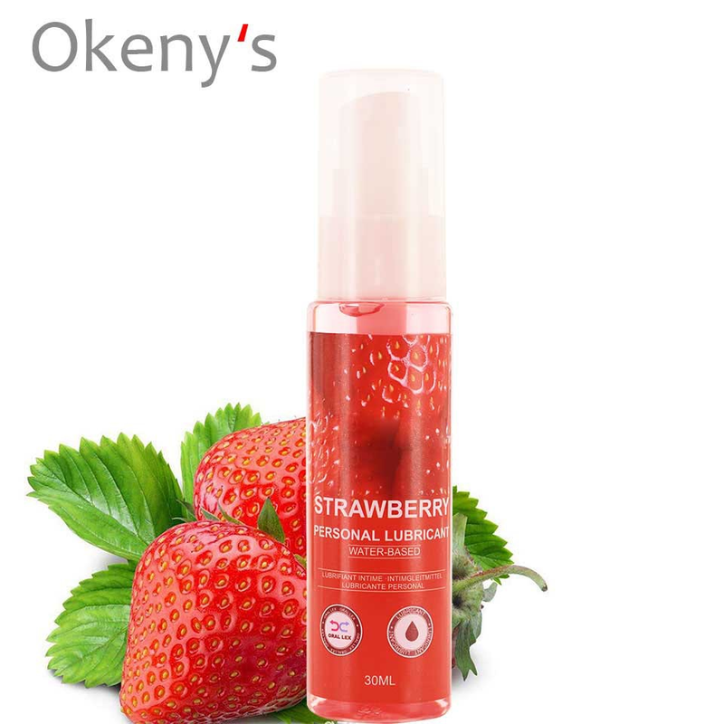 Lubrifiant corporal comestibil cu aromă de căpșuni și lămâie, 30 ml_voghion.com