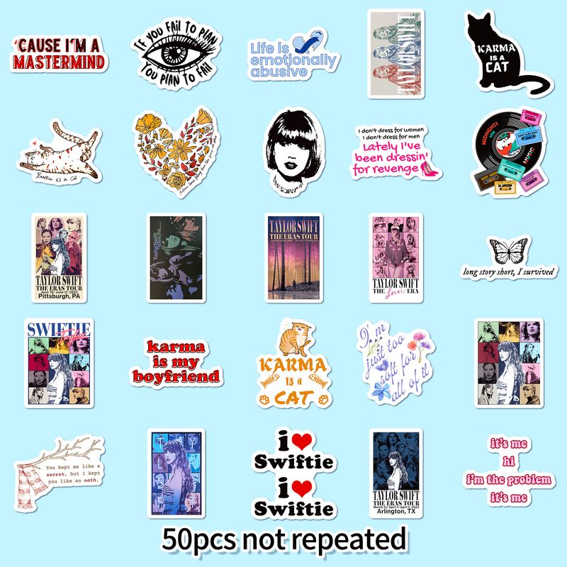 50 posters Taylor Swift singer stickers pop singer Taylor Swift decoration graffiti stickers_voghion.com