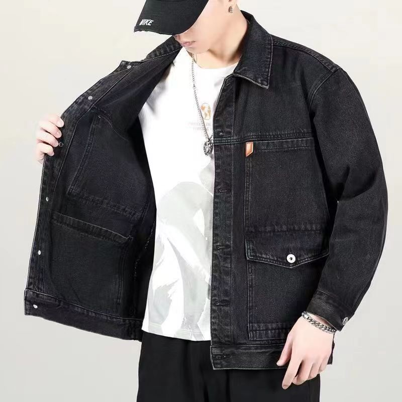 Spring and Autumn denim 2022 new trendy brand high-end multi pocket workwear loose oversized men's jacket_voghion.com