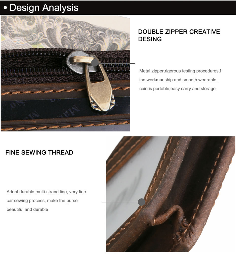 RFID Blocking Men Wallets Vintage Cow Genuine Leather Wallet Male Handmade Custom Dollar Price Coin Purse Short Wallet_voghion.com