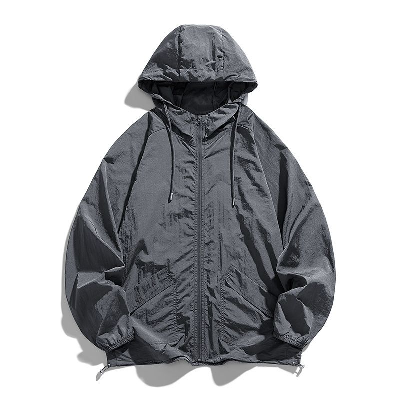 Giacca da lavoro estiva da uomo con cappuccio e protezione solare di qualità imbattibile, modello Tide Brand, giacca casual da esterno in tessuto fresco per strada._voghion.com