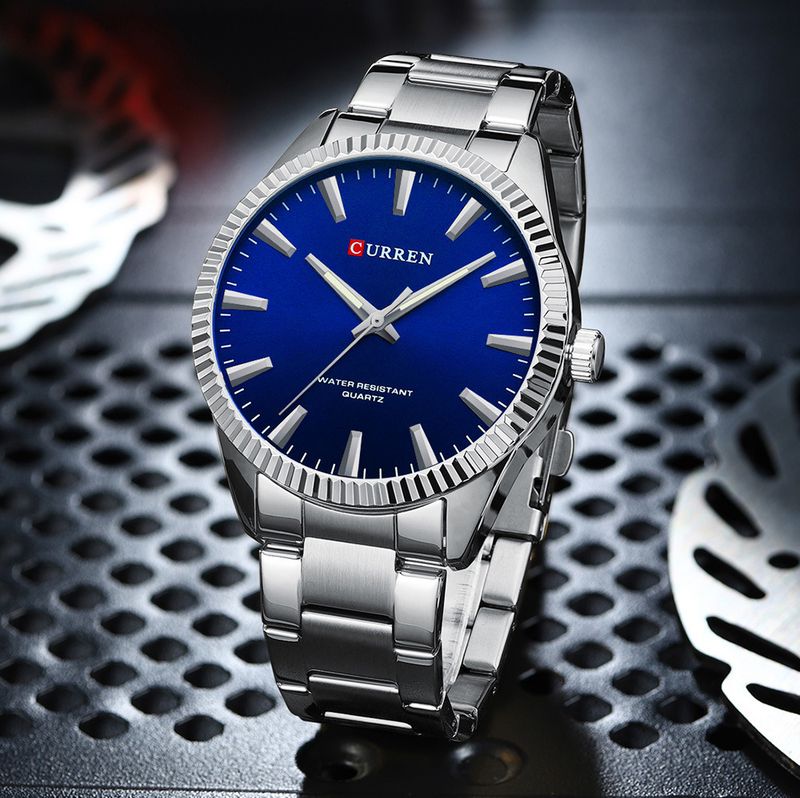 Orologio da uomo classico rotondo in acciaio inossidabile con vetro minerale, movimento al quarzo, resistente all'acqua, orologio da polso casual da lavoro_voghion.com
