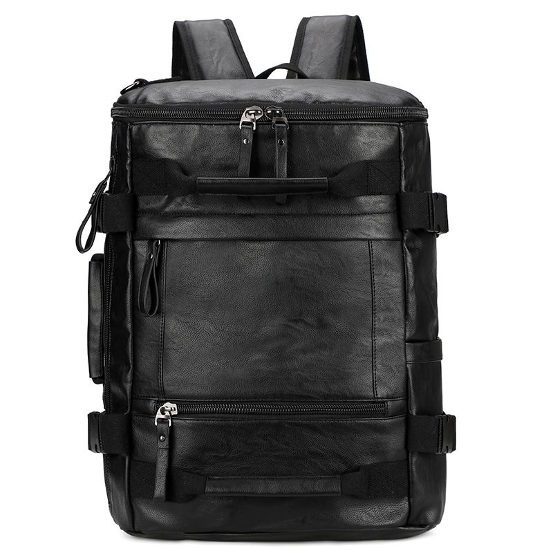 LazyZoom Men's 2025 New Backpack Travel Large Capacity Hiking Leather Bag For Men_voghion.com