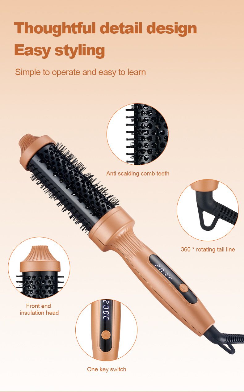 Pettine arricciacapelli portatile per lisciare e arricciare i capelli, non danneggia i capelli_voghion.com