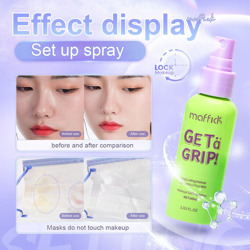 MF387 Make-up-Fixierspray, trocknend, feuchtigkeitsspendend, Ölkontrolle, Make-up-Entfernung, langanhaltend, wasserfest und schweißfest, tragbar, 60 ml_voghion.com