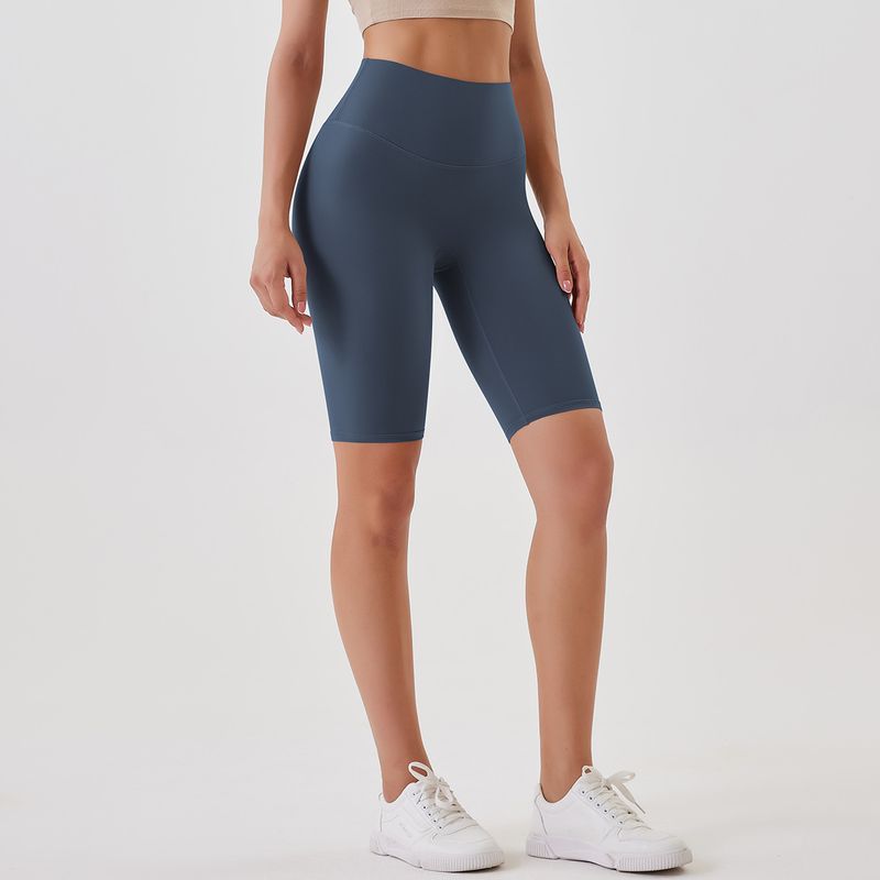 Women's Clothing double-sided brushed yoga shorts without embarrassing lines, buttocks lifting and abdominal control sports running fitness pants_voghion.com
