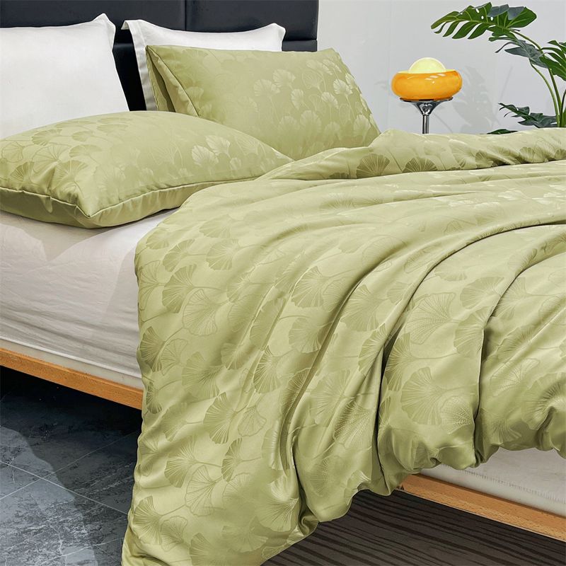 Parure de lit 3 pièces avec housse de couette et taie d'oreiller en jacquard, légère et luxueuse, style artisanal brillant_voghion.com