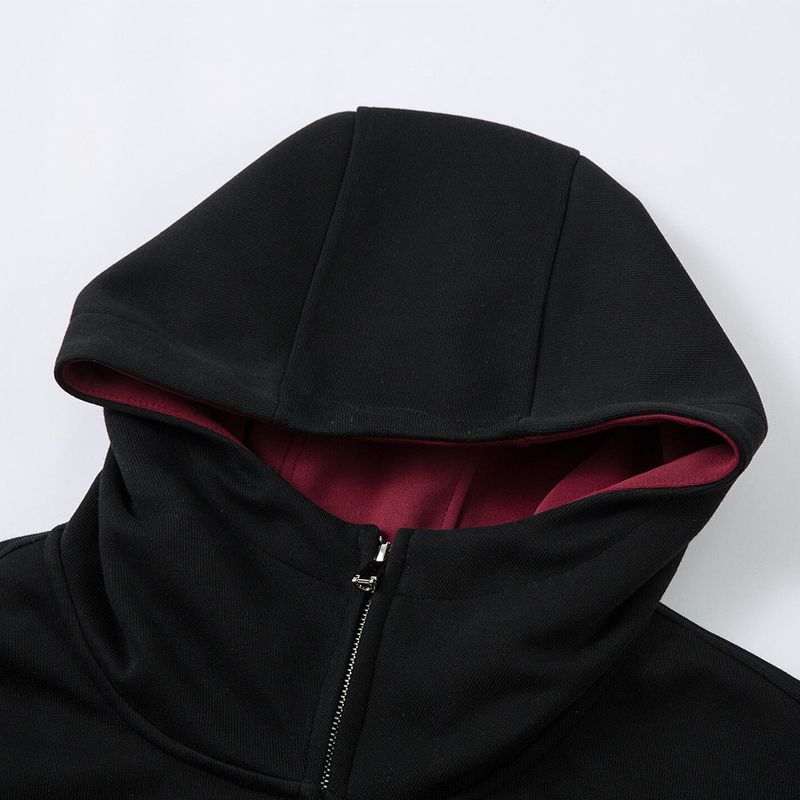 Felpa con cappuccio ampia e tinta unita del marchio Vibe Trendy, autunno inverno, semplice e versatile, giacca cardigan con cerniera da uomo_voghion.com