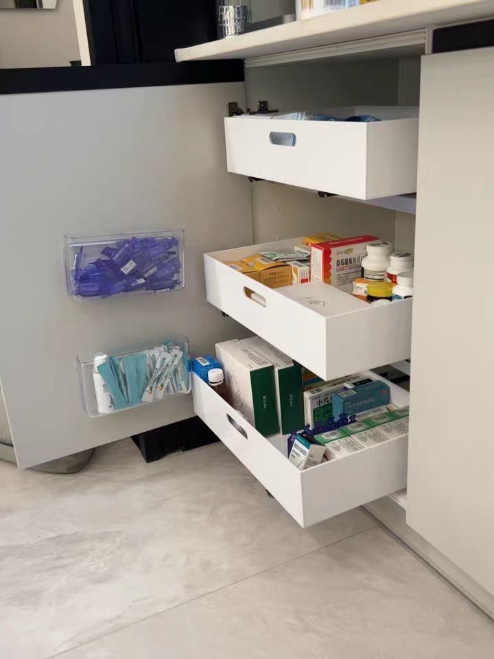 Familieorganisator Høj transparent akrylbakke Rektangulær frugtmåltid tebakke kosmetik opbevaringsboks skuffeskab_voghion.com