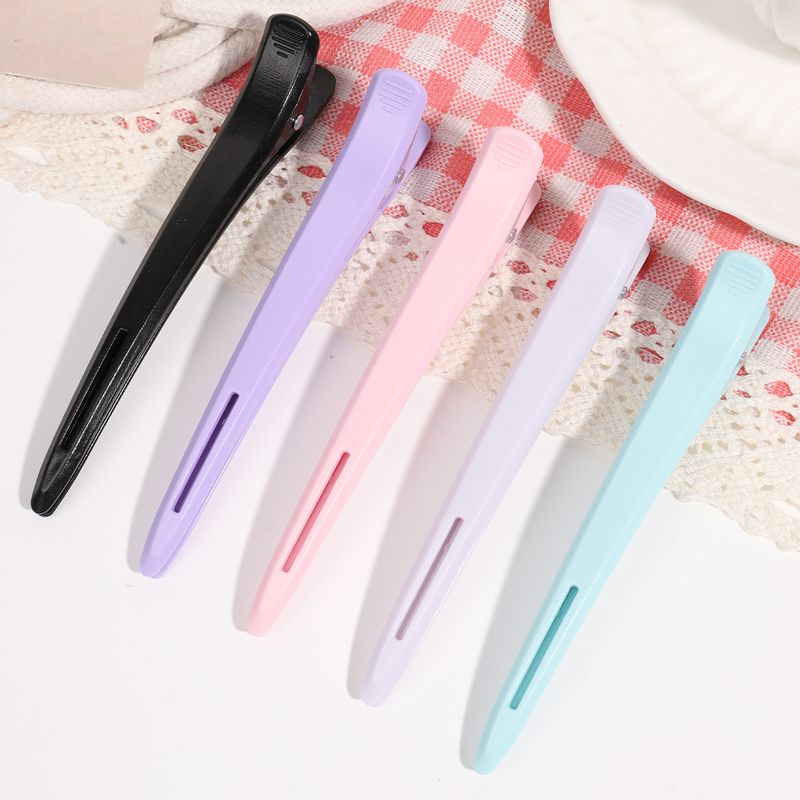 Pince à bec de canard longue non marquante de qualité professionnelle - Grande taille pour le lavage du visage, le maquillage, la frange et le positionnement des cheveux pour coiffeur_voghion.com