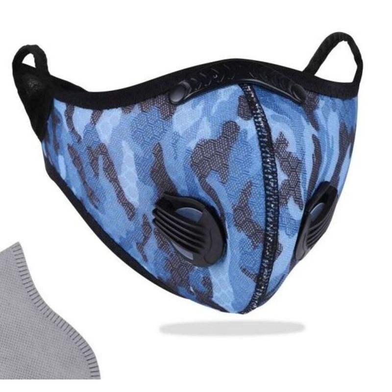 Maschere da ciclismo per uomo e donna, per attività all'aperto (con due filtri inclusi), antivento, antipolvere e antiappannamento PM2.5 al carbone attivo._voghion.com